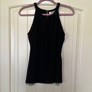 WHBM Black Pleated Halter Top